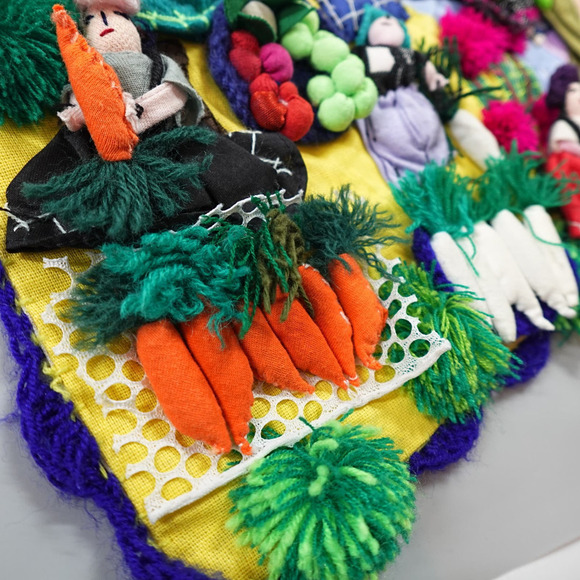 Vintage Peruvian Arpillera Wall Art 3D Textile Tapestry Handmade Pueblo Village - Picture 13 of 13